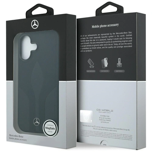 Etui Mercedes Leather The Move MagSafe do Apple iPhone 17 czarny