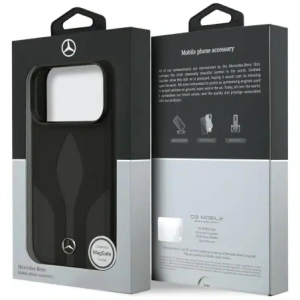 Etui Mercedes Leather The Move MagSafe do Apple iPhone 17 Pro czarny