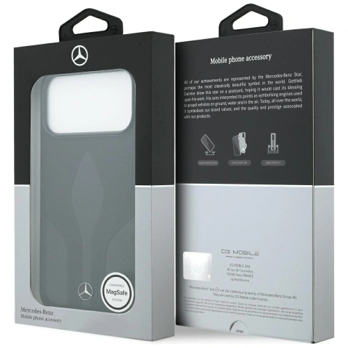 Etui Mercedes Leather The Move MagSafe do Apple iPhone 17 Pro Max czarny