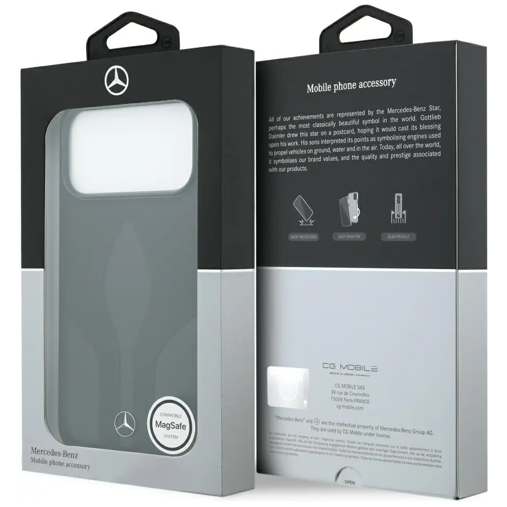 Etui Mercedes Leather The Move MagSafe do Apple iPhone 17 Pro Max czarny