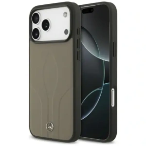Etui Mercedes Leather The Move MagSafe do Apple iPhone 17 Pro Max taupe
