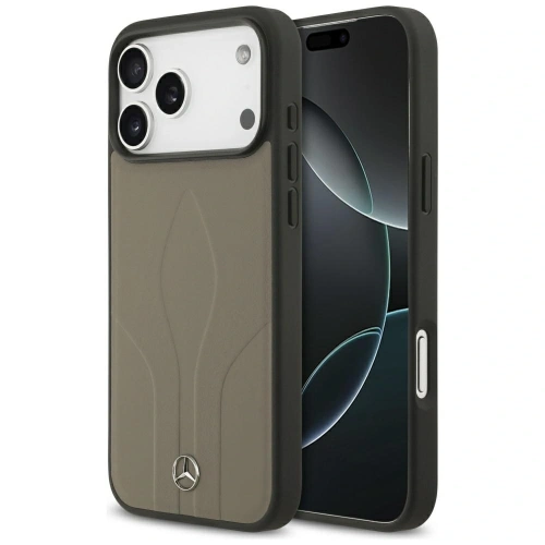 Etui Mercedes Leather The Move MagSafe do Apple iPhone 17 Pro Max taupe