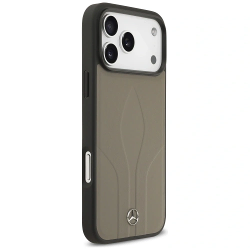 Etui Mercedes Leather The Move MagSafe do Apple iPhone 17 Pro Max taupe