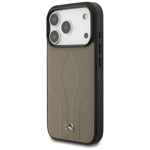 Etui Mercedes Leather The Move MagSafe do Apple iPhone 17 Pro taupe