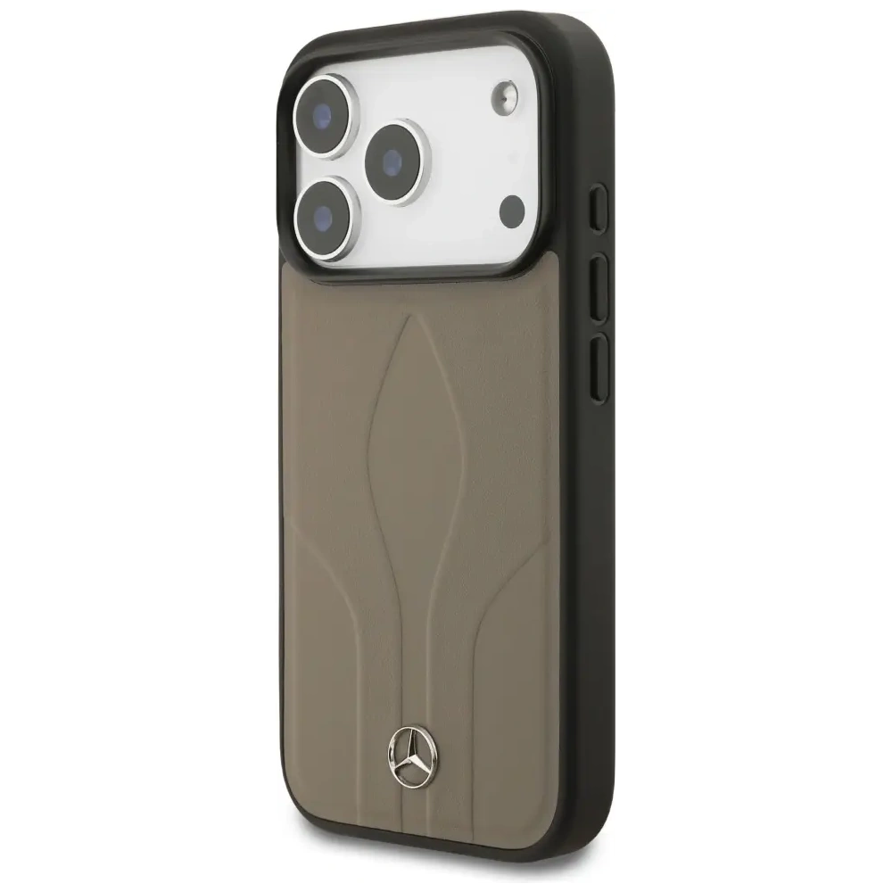 Etui Mercedes Leather The Move MagSafe do Apple iPhone 17 Pro taupe