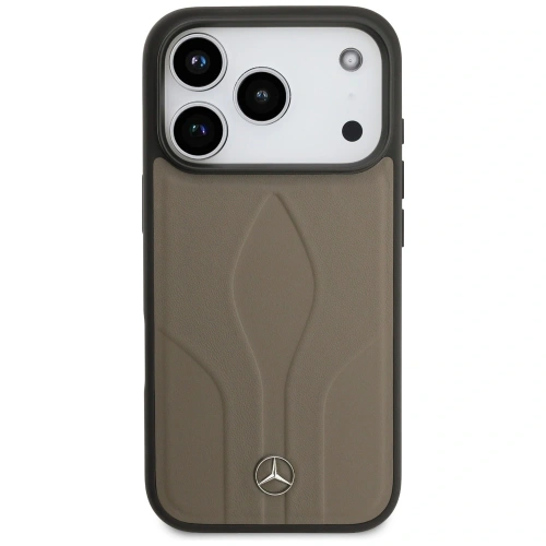 Etui Mercedes Leather The Move MagSafe do Apple iPhone 17 Pro taupe