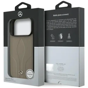 Etui Mercedes Leather The Move MagSafe do Apple iPhone 17 Pro taupe