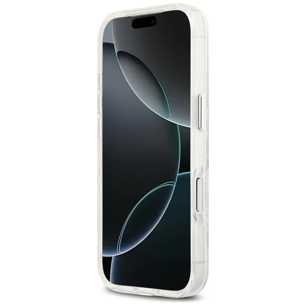 Etui Karl Lagerfeld IML Glitter Karl & Choupette Heads Logo MagSafe do Apple iPhone 17 Pro Max szary