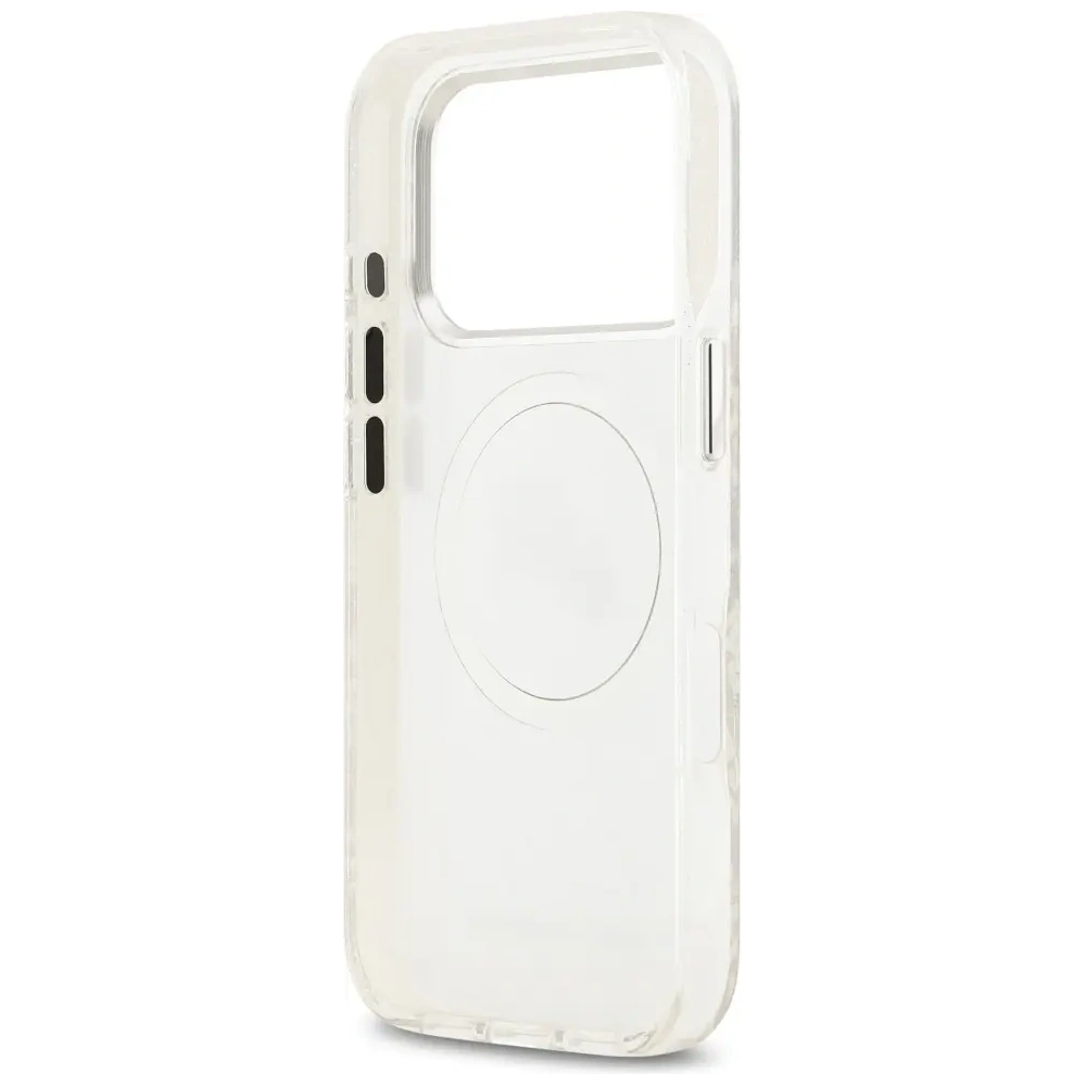 Etui Karl Lagerfeld IML Glitter Karl & Choupette Heads Logo MagSafe do Apple iPhone 17 Pro Max szary