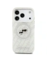 Etui Karl Lagerfeld IML Glitter Karl & Choupette Heads Logo MagSafe do Apple iPhone 17 Pro szary