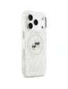 Etui Karl Lagerfeld IML Glitter Karl & Choupette Heads Logo MagSafe do Apple iPhone 17 Pro szary