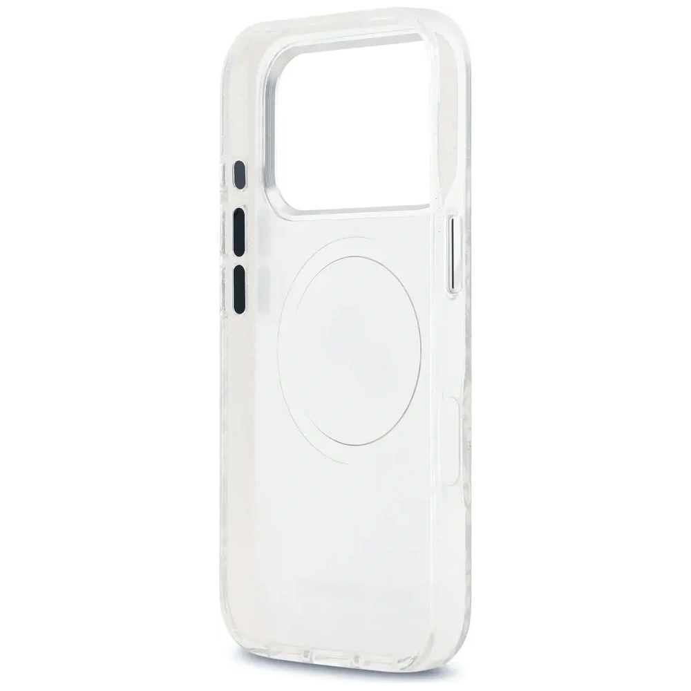 Etui Karl Lagerfeld IML Glitter Karl & Choupette Heads Logo MagSafe do Apple iPhone 17 Pro szary