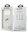 Etui Karl Lagerfeld IML Glitter Karl & Choupette Heads Logo MagSafe do Apple iPhone 17 Pro szary