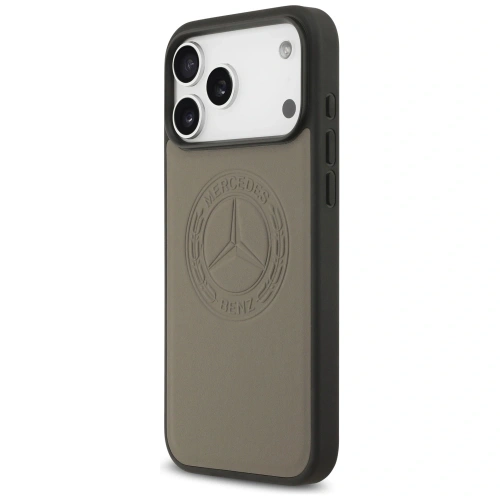 Etui Mercedes Leather Vintage Logo MagSafe do Apple iPhone 17 Pro Max taupe