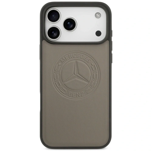 Etui Mercedes Leather Vintage Logo MagSafe do Apple iPhone 17 Pro Max taupe