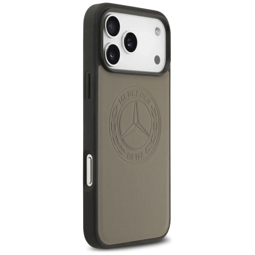 Etui Mercedes Leather Vintage Logo MagSafe do Apple iPhone 17 Pro Max taupe