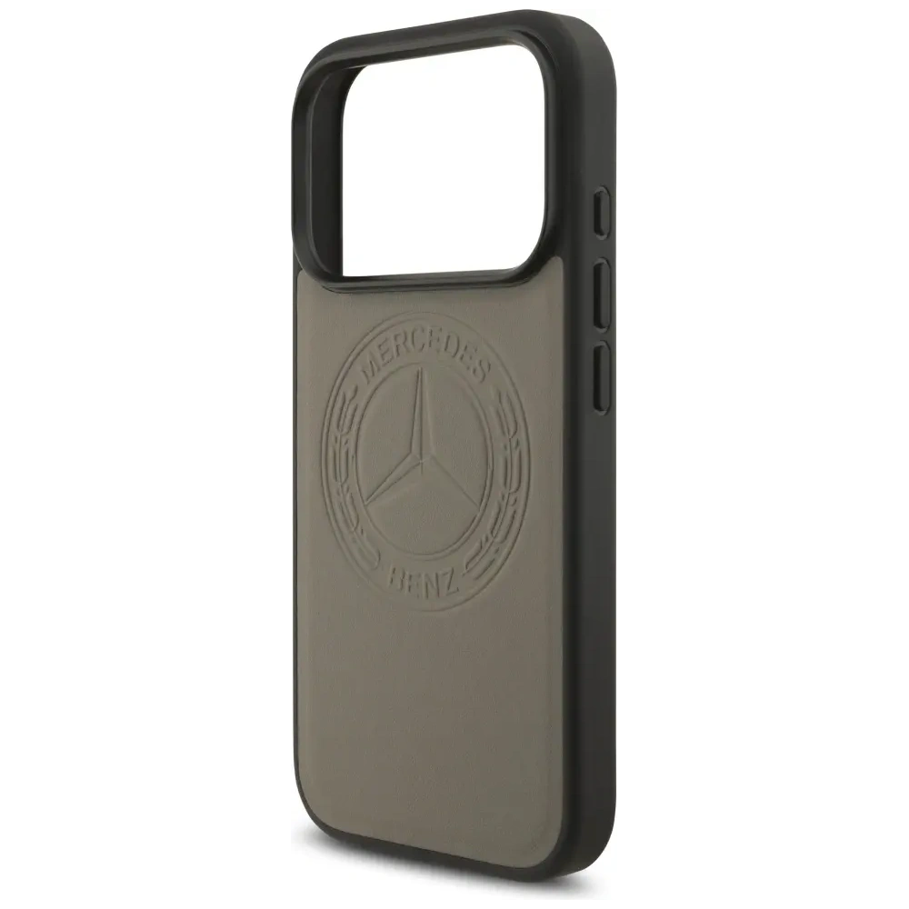 Etui Mercedes Leather Vintage Logo MagSafe do Apple iPhone 17 Pro taupe