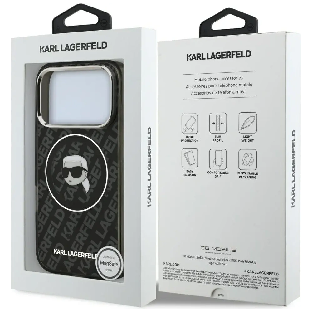 Etui Karl Lagerfeld IML Karl Head Logo MagSafe do Apple iPhone 17 Pro Max czarny