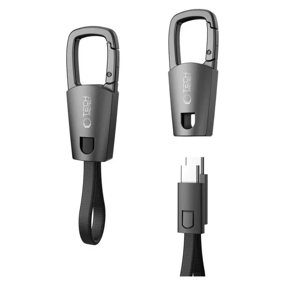 Kabel Tech-Protect Ultraboost DNA Keychain USB-C / USB-C Cable PD 60W / 3A Iron Grey