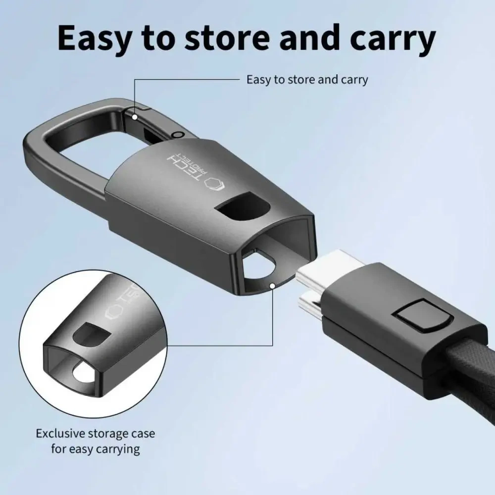 Kabel Tech-Protect Ultraboost DNA Keychain USB-C / USB-C Cable PD 60W / 3A Iron Grey