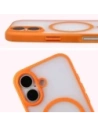 Etui z pierścieniem magnetycznym Bizon Case MatteO do Apple iPhone 17 przydymione-pomarańczowe