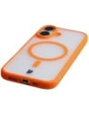 Etui z pierścieniem magnetycznym Bizon Case MatteO do Apple iPhone 17 przydymione-pomarańczowe