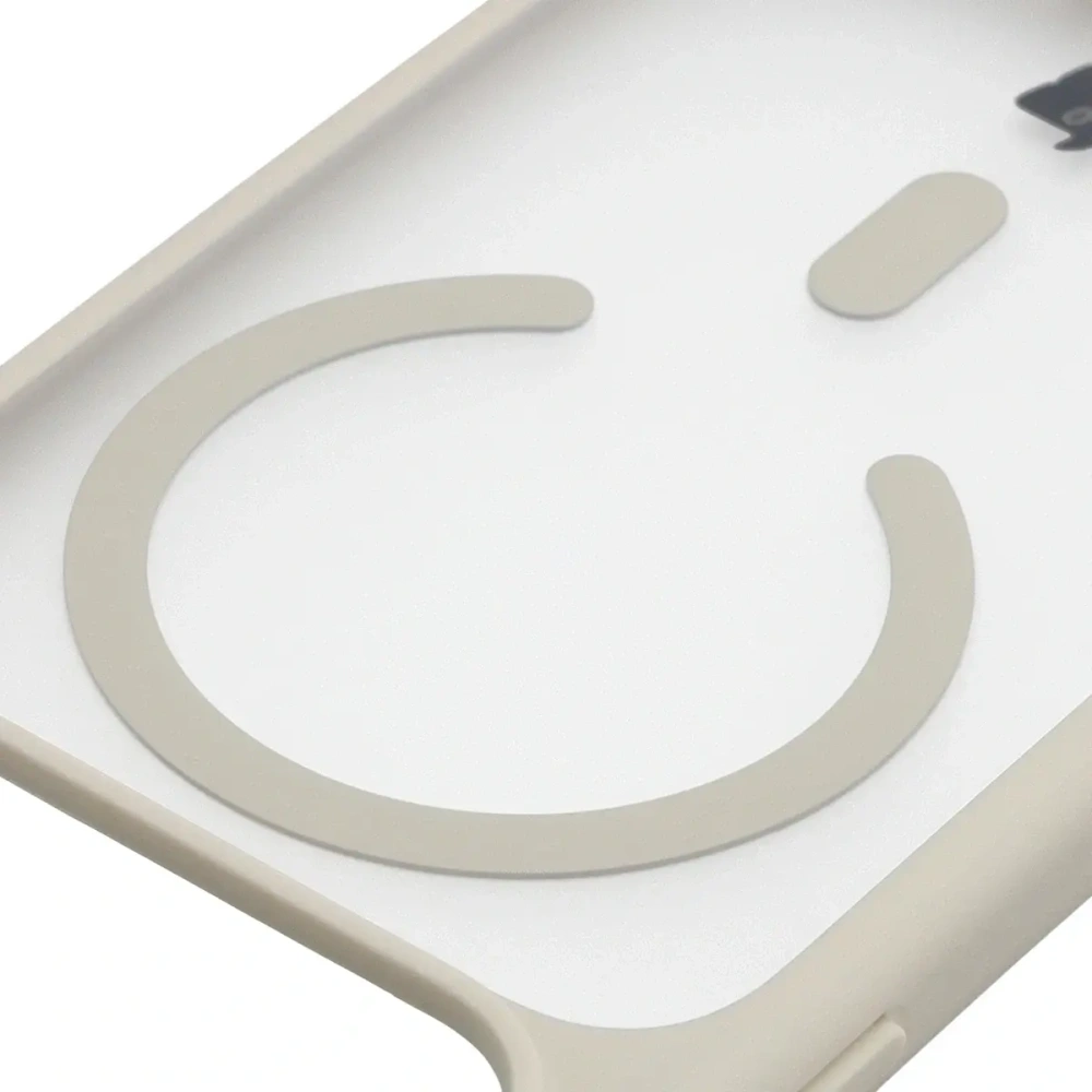Etui z pierścieniem magnetycznym Bizon Case MatteO do Apple iPhone 17 Pro przydymione-beżowe