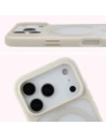Etui z pierścieniem magnetycznym Bizon Case MatteO do Apple iPhone 17 Pro przydymione-beżowe
