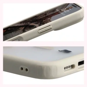 Etui z pierścieniem magnetycznym Bizon Case MatteO do Apple iPhone 17 Pro przydymione-beżowe