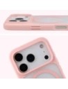 Etui z pierścieniem magnetycznym Bizon Case MatteO do Apple iPhone 17 Pro przydymione-jasnoróżowe