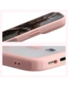 Etui z pierścieniem magnetycznym Bizon Case MatteO do Apple iPhone 17 Pro przydymione-jasnoróżowe