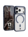 Etui z pierścieniem magnetycznym Bizon Case MatteO do Apple iPhone 17 Pro przydymione-granatowe