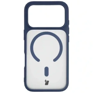 Etui z pierścieniem magnetycznym Bizon Case MatteO do Apple iPhone 17 Pro przydymione-granatowe