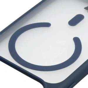 Etui z pierścieniem magnetycznym Bizon Case MatteO do Apple iPhone 17 Pro przydymione-granatowe