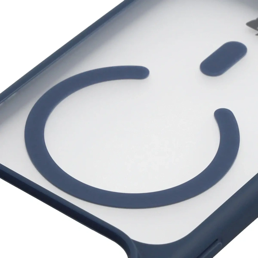 Etui z pierścieniem magnetycznym Bizon Case MatteO do Apple iPhone 17 Pro przydymione-granatowe