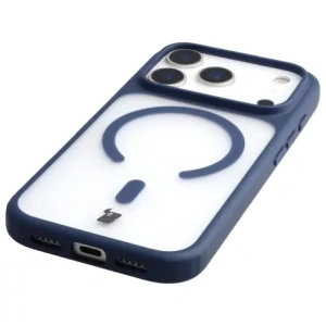 Etui z pierścieniem magnetycznym Bizon Case MatteO do Apple iPhone 17 Pro przydymione-granatowe