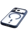 Etui z pierścieniem magnetycznym Bizon Case MatteO do Apple iPhone 17 Pro przydymione-granatowe
