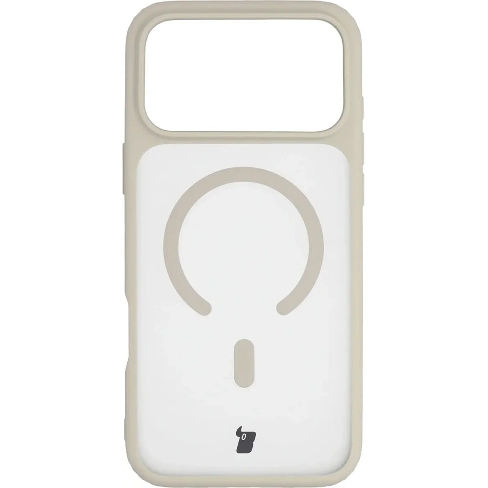 Etui z pierścieniem magnetycznym Bizon Case MatteO do Apple iPhone 17 Pro Max przydymione-beżowe