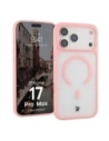 Etui z pierścieniem magnetycznym Bizon Case MatteO do Apple iPhone 17 Pro Max przydymione-jasnoróżowe