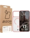 Etui z pierścieniem magnetycznym Bizon Case MatteO do Apple iPhone 17 Pro Max przydymione-jasnoróżowe