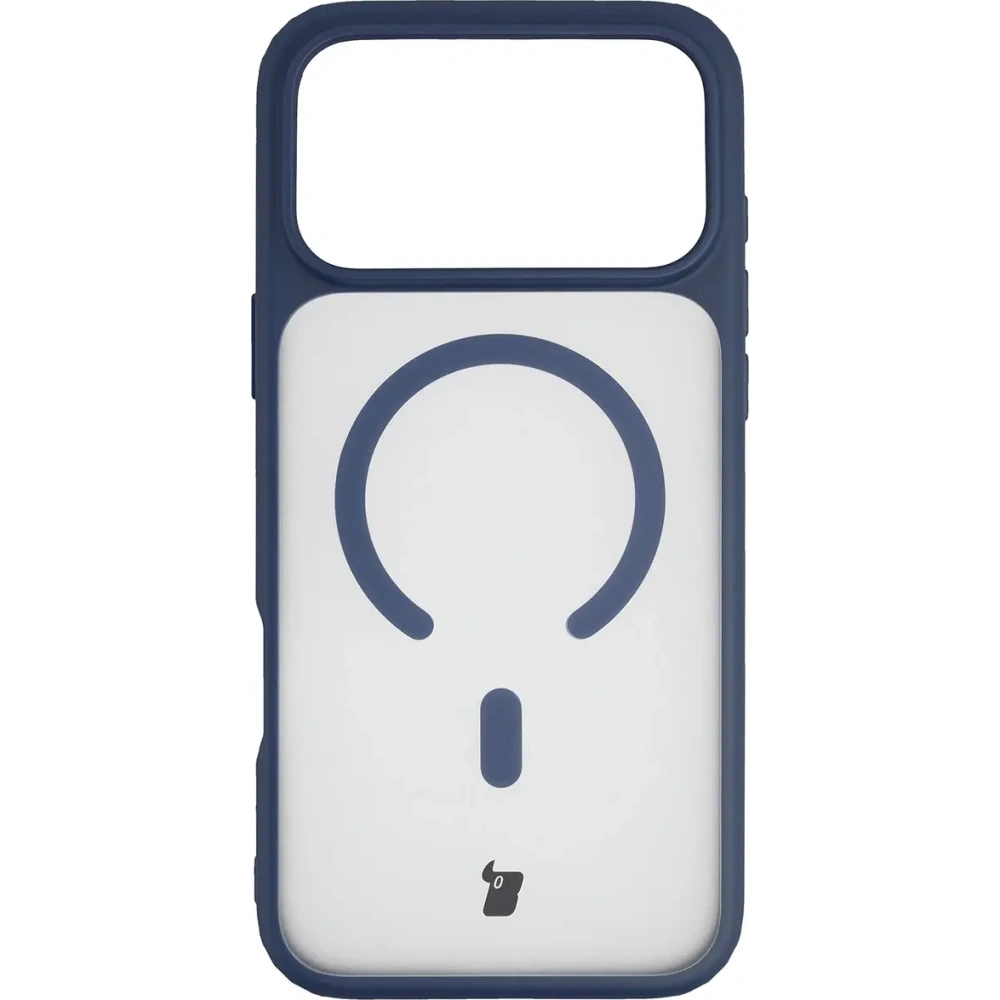 Etui z pierścieniem magnetycznym Bizon Case MatteO do Apple iPhone 17 Pro Max przydymione-granatowe