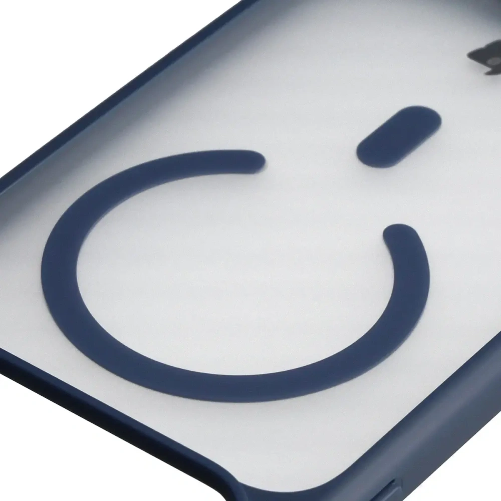 Etui z pierścieniem magnetycznym Bizon Case MatteO do Apple iPhone 17 Pro Max przydymione-granatowe