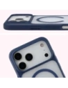 Etui z pierścieniem magnetycznym Bizon Case MatteO do Apple iPhone 17 Pro Max przydymione-granatowe