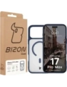 Etui z pierścieniem magnetycznym Bizon Case MatteO do Apple iPhone 17 Pro Max przydymione-granatowe