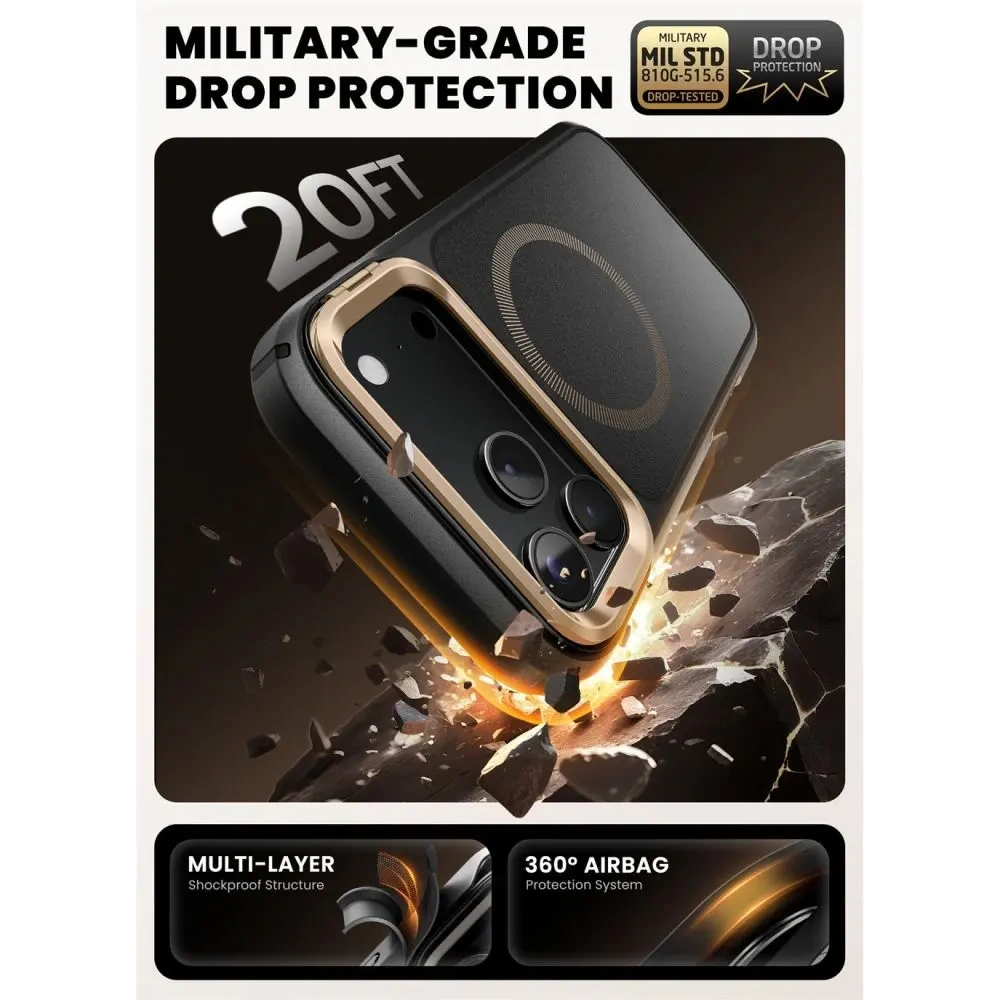 Etui Supcase IBLSN Ares Flip Mag MagSafe do Apple iPhone 17 Pro Desert Gold