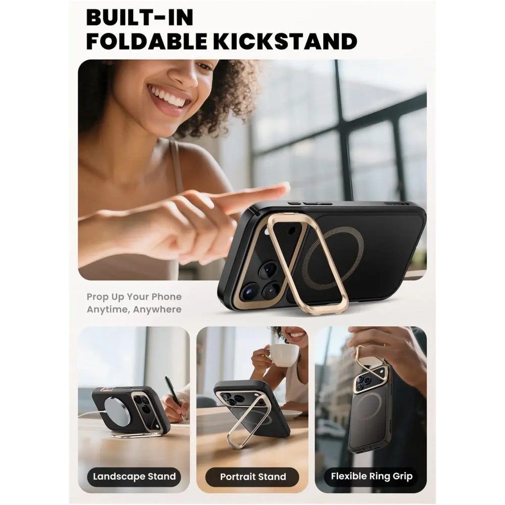 Etui Supcase IBLSN Ares Flip Mag MagSafe do Apple iPhone 17 Pro Desert Gold