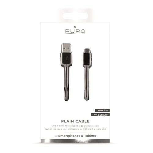 Kup PURO micro USB auf USB Kabel, 1A, 1m (schwarz) - PUR035BLK - {ean13} - Sklep Home Screen