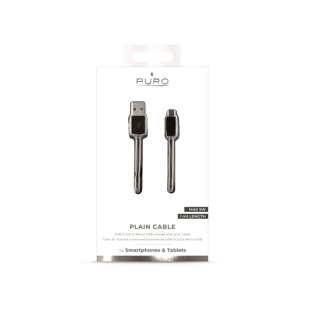 Kabel PURO micro USB na USB, 1A, 1m (czarny)