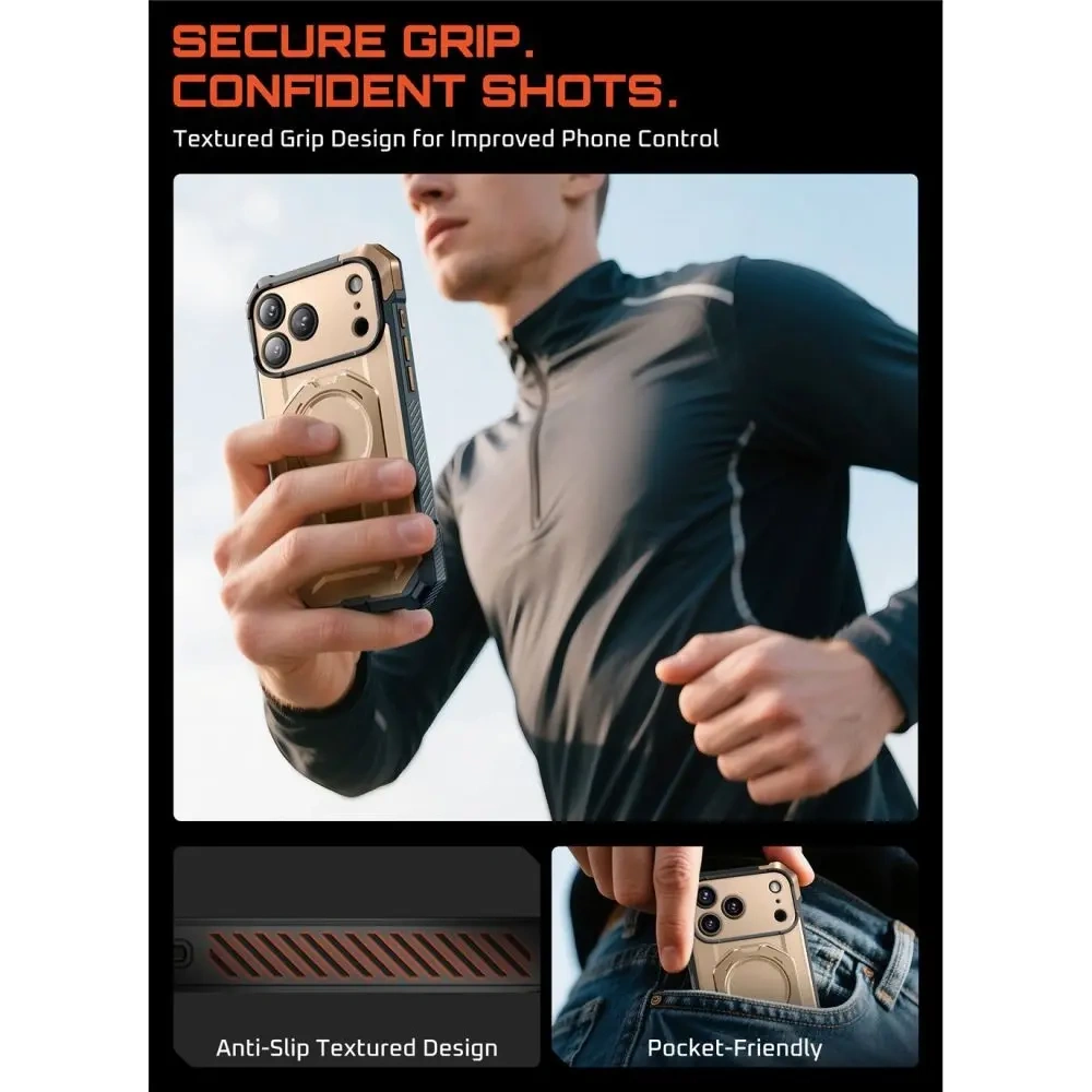 Etui Supcase Unicorn Beetle Grip Mag MagSafe do Apple iPhone 17 Pro Max Desert Gold