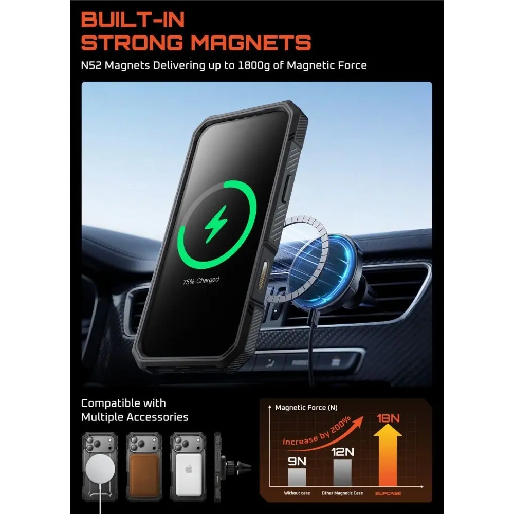 Etui Supcase Unicorn Beetle Grip Pro Mag MagSafe do Apple iPhone 17 Pro Max Black